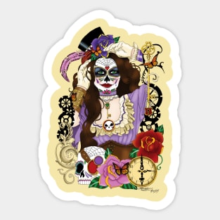 Steampunk Sugar Skull Sticker